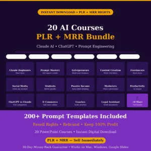AI Courses Bundle  PLR MRR  Claude, ChatGPT